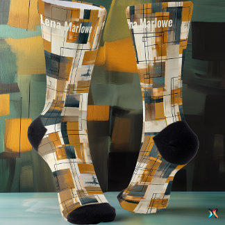 Luxuriöse, moderne Abstrakte Earth-Töne Socken