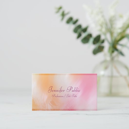 Luxuriöse moderne Abstrakte Kunst Trendy Colorful Visitenkarte (Stehend Vorderseite)