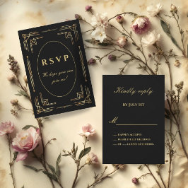 Luxuriöse moderne Art Deco RSVP Card