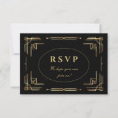 Luxuriöse moderne Art Deco RSVP Card Karte (Vorderseite)