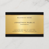 Luxuriöse moderne, elegante Glamour-Goldvorlage Visitenkarte (Rückseite)