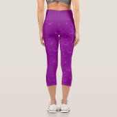 Luxuriöse Moderne Elegante Glitzer Lila Herz Capri Leggings (Rückseite)