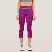 Luxuriöse Moderne Elegante Glitzer Rosa Herz Capri Leggings (Vorderseite)