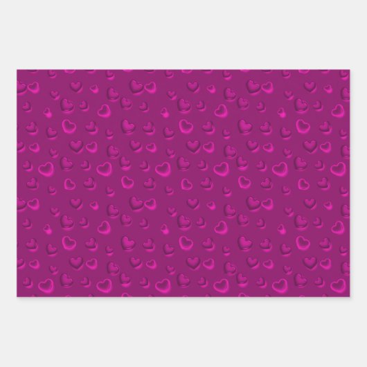 Luxuriöse Moderne Elegante Glitzer Rosa Herz Geschenkpapier Set (Vorderseite)