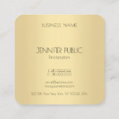 Luxuriöse, moderne, elegante Gold Monogram Vorlage Quadratische Visitenkarte (Rückseite)