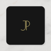 Luxuriöse, moderne, elegante Gold Monogram Vorlage Quadratische Visitenkarte (Vorderseite)