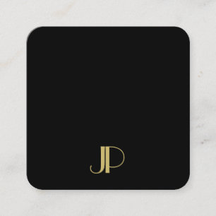 Luxuriöse, moderne, elegante Gold Monogram Vorlage Quadratische Visitenkarte