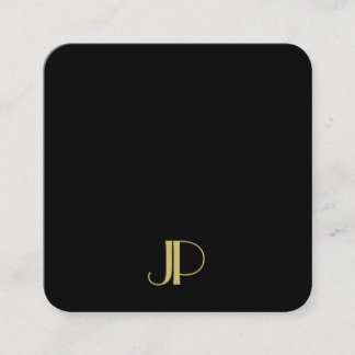 Luxuriöse, moderne, elegante Gold Monogram Vorlage Quadratische Visitenkarte