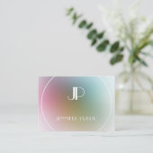 Luxuriöse moderne, elegante monogram-farbenfrohe V Visitenkarte (Stehend Vorderseite)