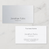 Luxuriöse moderne, elegante Silver Template Berufl Visitenkarte (Vorne/Hinten)