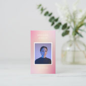 Luxuriöse moderne Foto Gradienten lila Visitenkart Visitenkarte (Stehend Vorderseite)