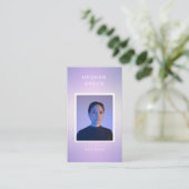 Luxuriöse moderne Foto Gradienten lila Visitenkart Visitenkarte (Stehend Vorderseite)