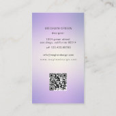 Luxuriöse moderne Foto Gradienten lila Visitenkart Visitenkarte (Rückseite)