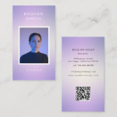 Luxuriöse moderne Foto Gradienten lila Visitenkart Visitenkarte (Vorne/Hinten)