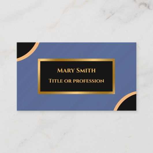 Luxuriöse moderne Gold Blue Marble Business Card Visitenkarte (Vorderseite)