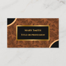 Luxuriöse moderne Gold Brown Damask Business Card