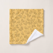 Luxuriöse moderne Gold Natural Floral Butterfly Badhandtuch Set (Waschlappen)