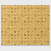 Luxuriöse moderne Gold Natural Floral Butterfly Geschenkpapier (Flach)