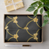 Luxuriöse moderne Gold Natural Floral Butterfly Seidenpapier (Geschenk)