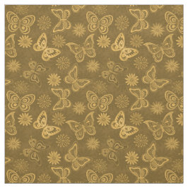 Luxuriöse moderne Gold Natural Floral Butterfly Stoff