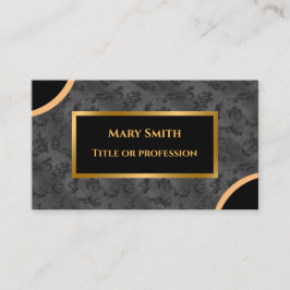 Luxuriöse moderne Gold Silver Damask Business Card Visitenkarte