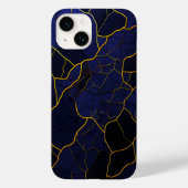 Luxuriöse moderne goldene Navy Texturmuster Case-Mate iPhone Hülle (Rückseite)
