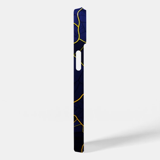 Luxuriöse moderne goldene Navy Texturmuster Case-Mate iPhone Hülle (Rückseite / Rechts)