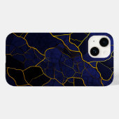 Luxuriöse moderne goldene Navy Texturmuster Case-Mate iPhone Hülle (Rückseite (Horizontal))