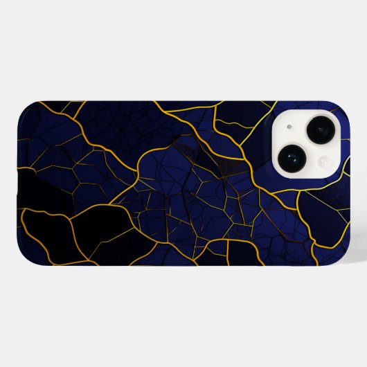 Luxuriöse moderne goldene Navy Texturmuster Case-Mate iPhone Hülle (Rückseite (Horizontal))
