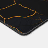 Luxuriöse moderne goldene schwarze Textur Muster Schreibtischunterlage (Ecke)