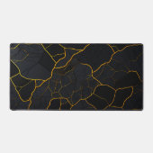 Luxuriöse moderne goldene schwarze Textur Muster Schreibtischunterlage (Vorderseite)