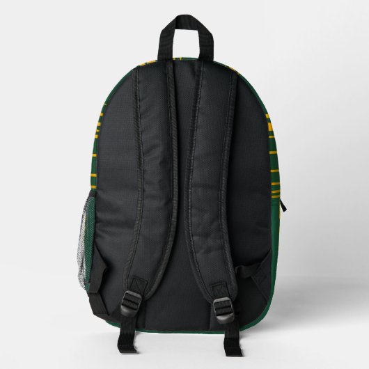 Luxuriöse moderne grüne Gold Textur Kollektion Bedruckter Rucksack (Rückseite)