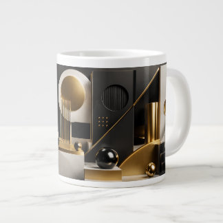 Luxuriöse moderne Komposition: Gold, schwarzes Ges Jumbo-Tasse