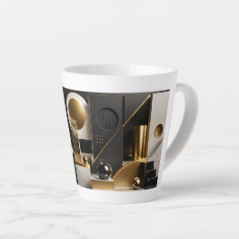 Luxuriöse moderne Komposition: Gold, schwarzes Ges Milchtasse