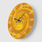 Luxuriöse moderne Neon Gold Abstrakte Rose Große Wanduhr (Winkel)