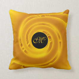 Luxuriöse moderne Neon Gold Abstrakte Rose Kissen