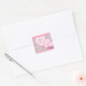 Luxuriöse moderne Rosa Rose verleiht Ihrem Text-Pl Quadratischer Aufkleber (Umschlag)