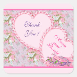 Luxuriöse moderne Rosa Rose verleiht Ihrem Text-Pl Quadratischer Aufkleber