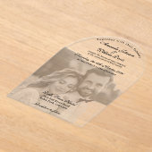 Luxuriöse moderne Schwarz-Weiß-Foto-Hochzeit Acryleinladungen (Ablage )