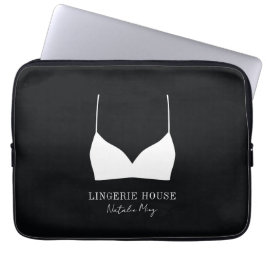 Luxuriöse moderne Schwarz-weiß Lingerie Boutique L Laptopschutzhülle