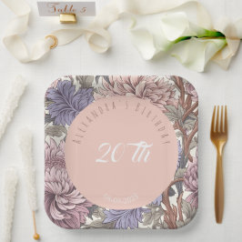 Luxuriöse moderne, stilvolle und florale Geburtsta Pappteller