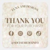 Luxuriöse moderne Trendy Elegant Einfach Vielen Da Quadratischer Aufkleber (Vorderseite)