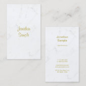 Luxuriöse moderne, weiße Marmor Gold Script Vorlag Visitenkarte (Vorne/Hinten)