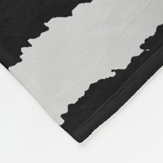 Luxuriöse moderne Zebra Silver Black Line Fleecedecke (Ecke)