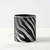 Luxuriöse moderne Zebra Silver Black Line Tasse (Zentrum)