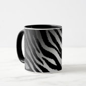 Luxuriöse moderne Zebra Silver Black Line Tasse (Vorderseite Links)