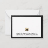Luxuriöse Monogram Financial Planner Note Card Mitteilungskarte (Vorderseite)
