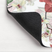 Luxuriöse monogramm bordeauxfarbene Illustration Mousepad (Ecke)