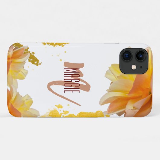 Luxuriöse Monogramm floral l Modern und stilvoll Case-Mate iPhone Hülle (Rückseite (Horizontal))