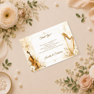 Luxuriöse musikalische Eleganz Hochzeit Dankeskarte